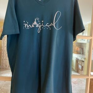 New "Magical" disney castle V-neck T-shirt
Size XL teal